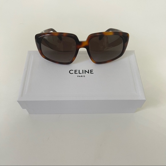 New Celine 60mm Square / Rectangle Sunglasses Comes With Case, Box & Cloth - Picture 8 of 15